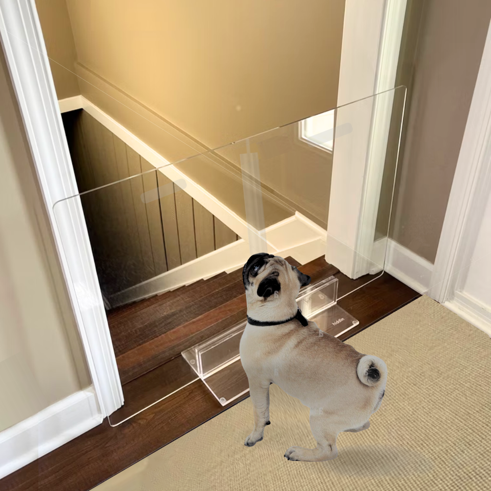 Hiddin Clear Acrylic Panel Pet Gate – Freestanding, 24 in High