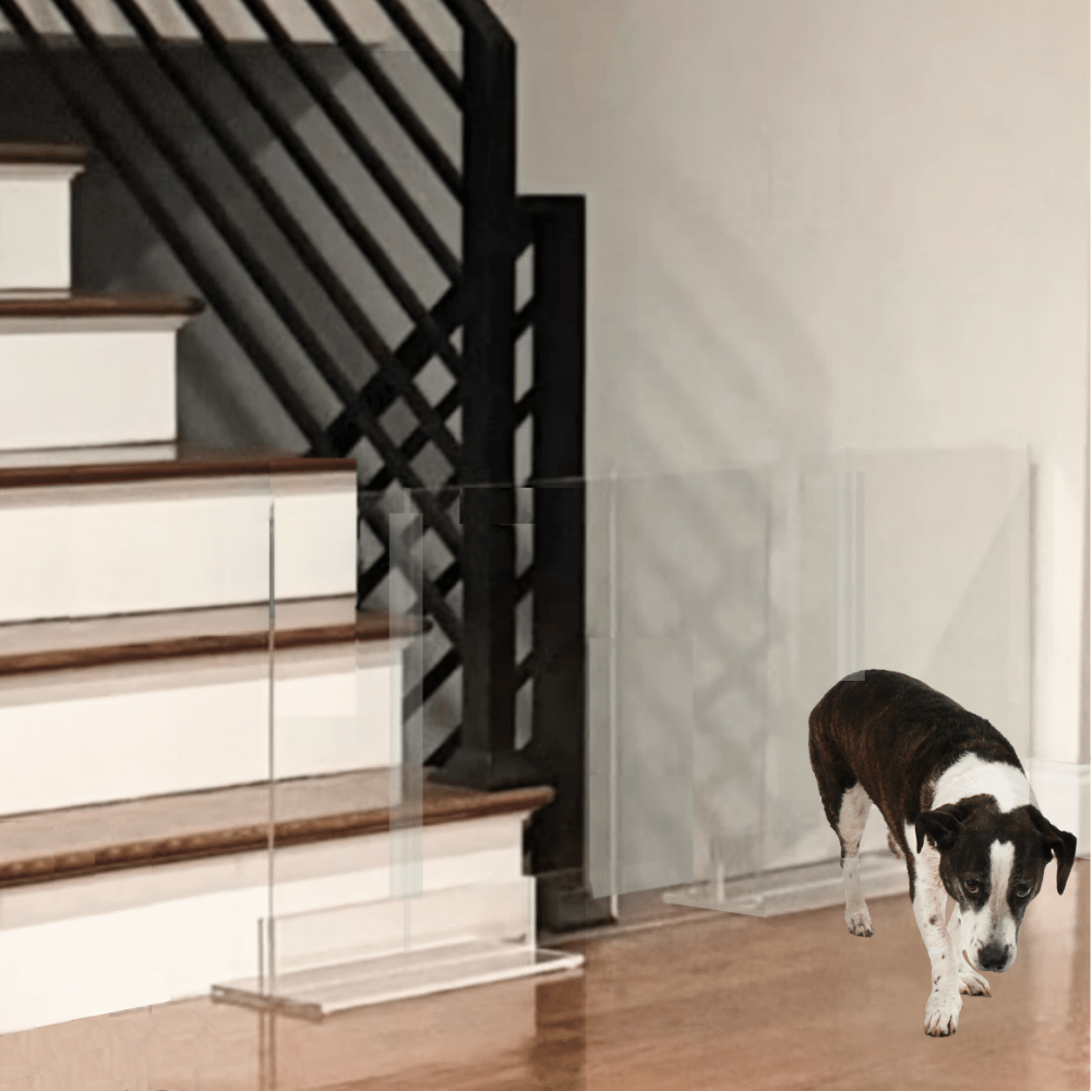 Hiddin Clear Acrylic Panel Pet Gate – Freestanding, 30 in High