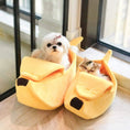 Load image into Gallery viewer, Premium Banana Pet Bed Funny Shaped Soft Warm Dog Cat House Portable by Furr Baby Gifts
