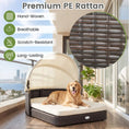 Load image into Gallery viewer, Rattan Pet Daybed with Adjustable Canopy by DirectDeals in dark brown wicker for small and medium dogs

