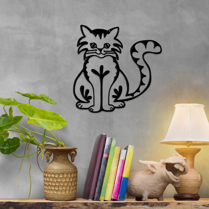 Happy Cat Metal Wall Sign