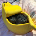 Load image into Gallery viewer, Premium Banana Pet Bed Funny Shaped Soft Warm Dog Cat House Portable by Furr Baby Gifts
