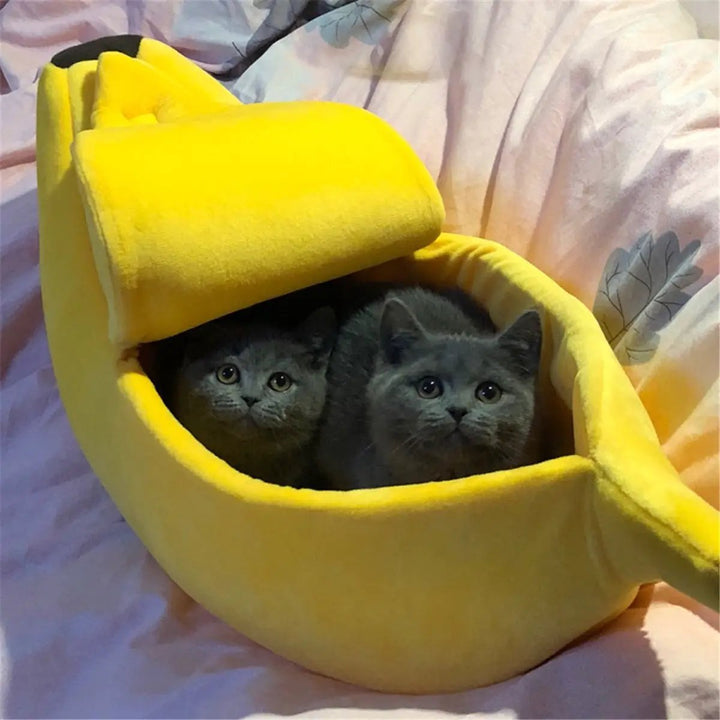 Premium Banana Pet Bed Funny Shaped Soft Warm Dog Cat House Portable by Furr Baby Gifts