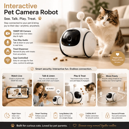 Interactive Pet Camera Robot | HD Wireless App Controlled for Cats - Uncategorized from For Animals, With Love