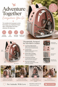 Gallery viewerに画像を読み込む, Pink Bubble Bird Backpack Carrier with Ventilation for Parrot Travel - from For Animals, With Love
