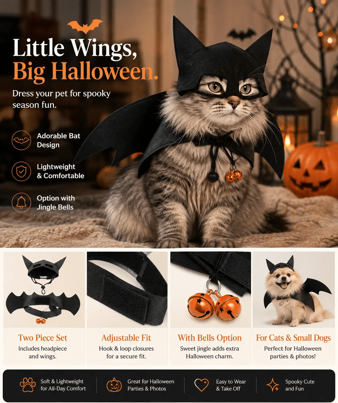 Halloween Bat Wings Costume | Cats & Dogs - from For Animals, With Love