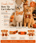 Gallery viewerに画像を読み込む, Pumpkin Patch Bow Tie | Cat Collar Set - from For Animals, With Love
