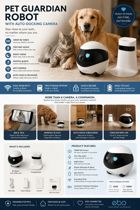 Pet Guardian Robot with Auto-Docking Camera - from For Animals, With Love