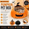 Charger l'image dans la visionneuse de la galerie, Pumpkin Pet Bed — Cozy Halloween Cave for Cats & Small Dogs - from For Animals, With Love
