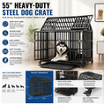 Cargar la imagen en la vista de la galería, 55” Heavy-Duty Steel Dog Crate — XL Kennel with Locking Wheels - from For Animals, With Love
