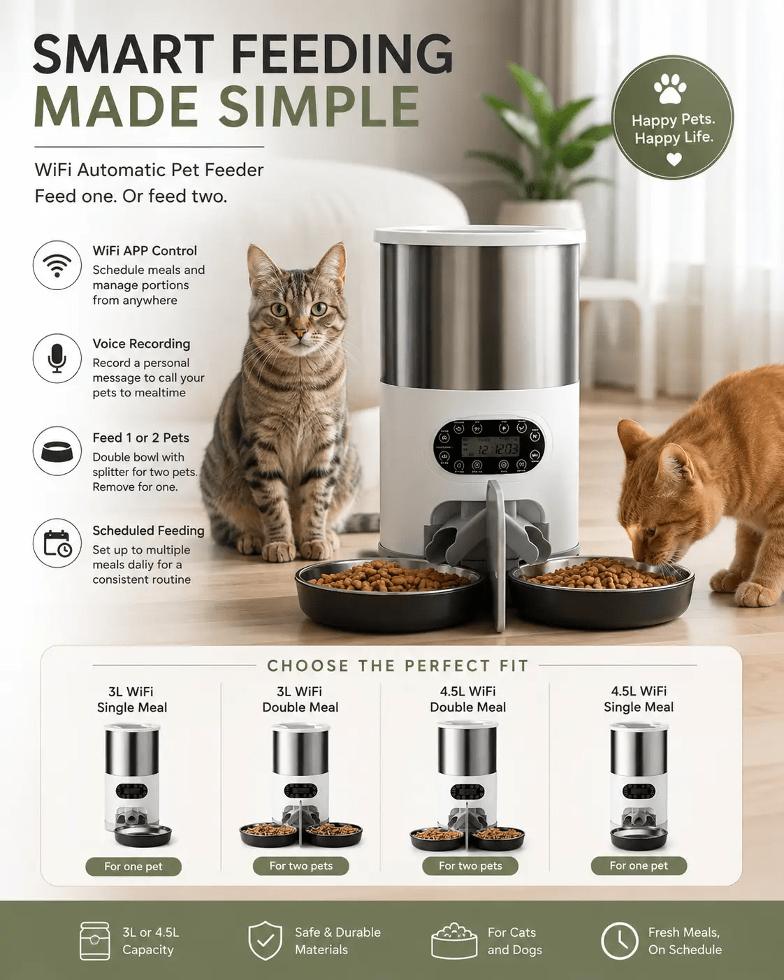 Automatic WiFi Pet Feeder - Various Options - from For Animals, With Love