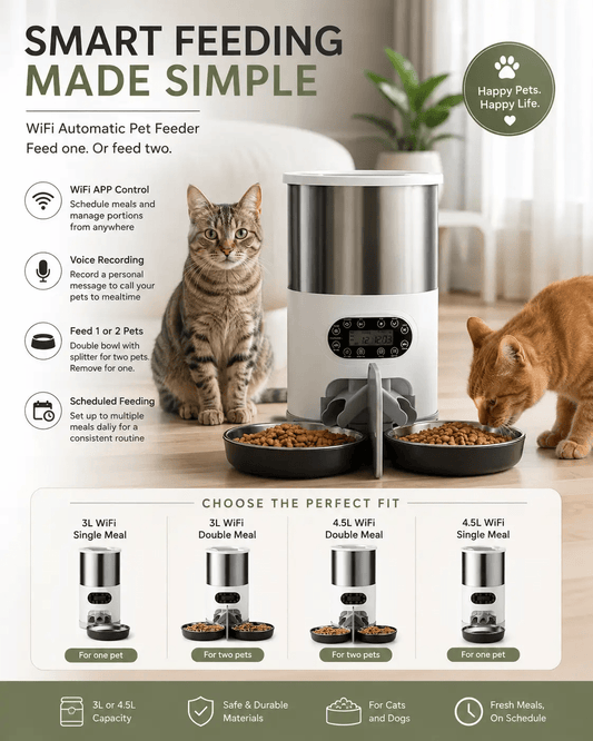 Automatic WiFi Pet Feeder - Various Options - from For Animals, With Love