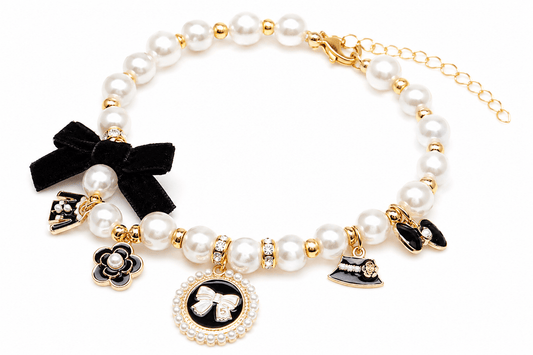 The Vintage Pearl Bow Cat & Dog Necklace - Standard Collars from For Animals, With Love