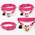 Carica l'immagine nel visualizzatore della galleria, Halloween Beaded Charm Pet Collar from The Halloween Edit, pink faux leather with charms by For Animals, With Love.
