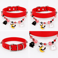 Carica l'immagine nel visualizzatore della galleria, Two Halloween Beaded Charm Pet Collars, red leather with bead charms and ghost/bat/moon symbols, For Animals, With Love
