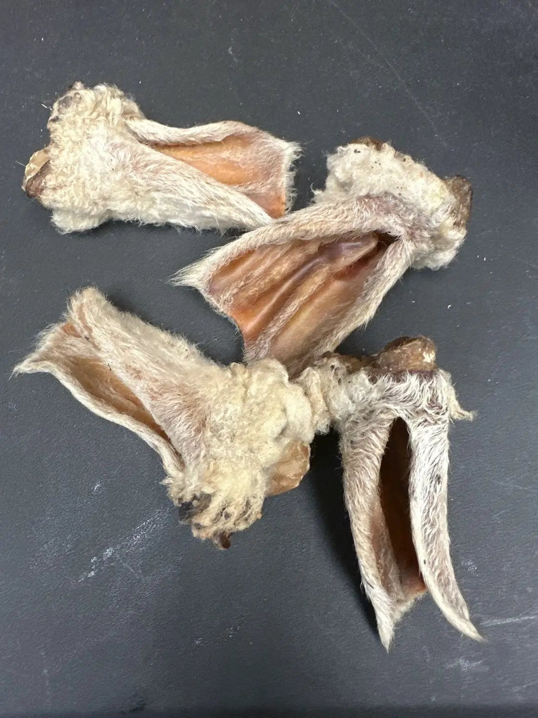 Lamb Ears by Naked Beasts, furry &amp; non fur, 4 beige dried dog treats