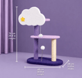 Load image into Gallery viewer, The Premium Purple Multi Level Cat Tree by For Animals, With Love; cloud top, purple posts, pink platforms.
