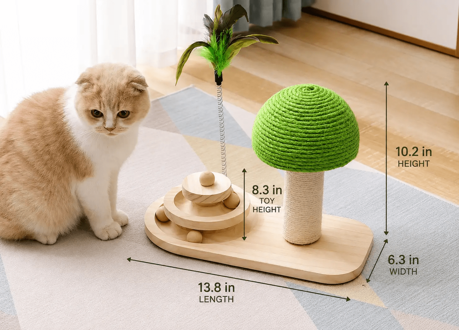 The Mushroom Spin Cat Scratcher & Toy