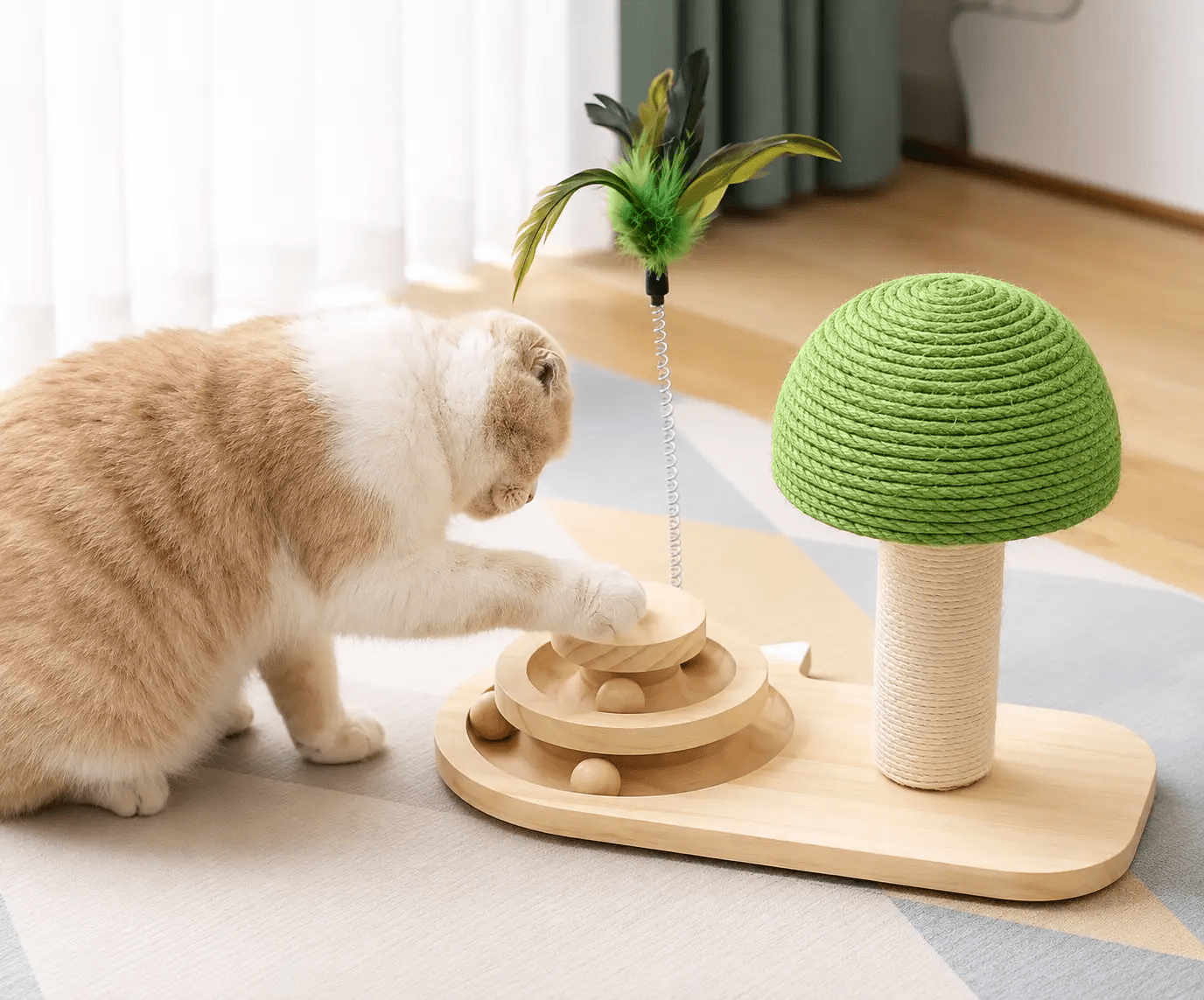 The Mushroom Spin Cat Scratcher & Toy