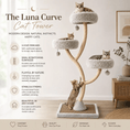 Carica l'immagine nel visualizzatore della galleria, Cat Tree 70-Inch Luna Curve in gray with 4 levels, 3 plush perches and dangling balls
