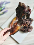 Load image into Gallery viewer, Beef Pizzle sticks (short) by Naked Beasts, Limited Edition; dark, dried dog chew.
