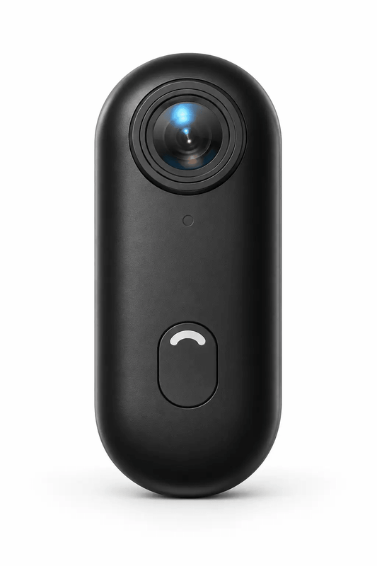 Mini Thumb Camera With Magnetic Mount, black plastic body and forward-facing lens.