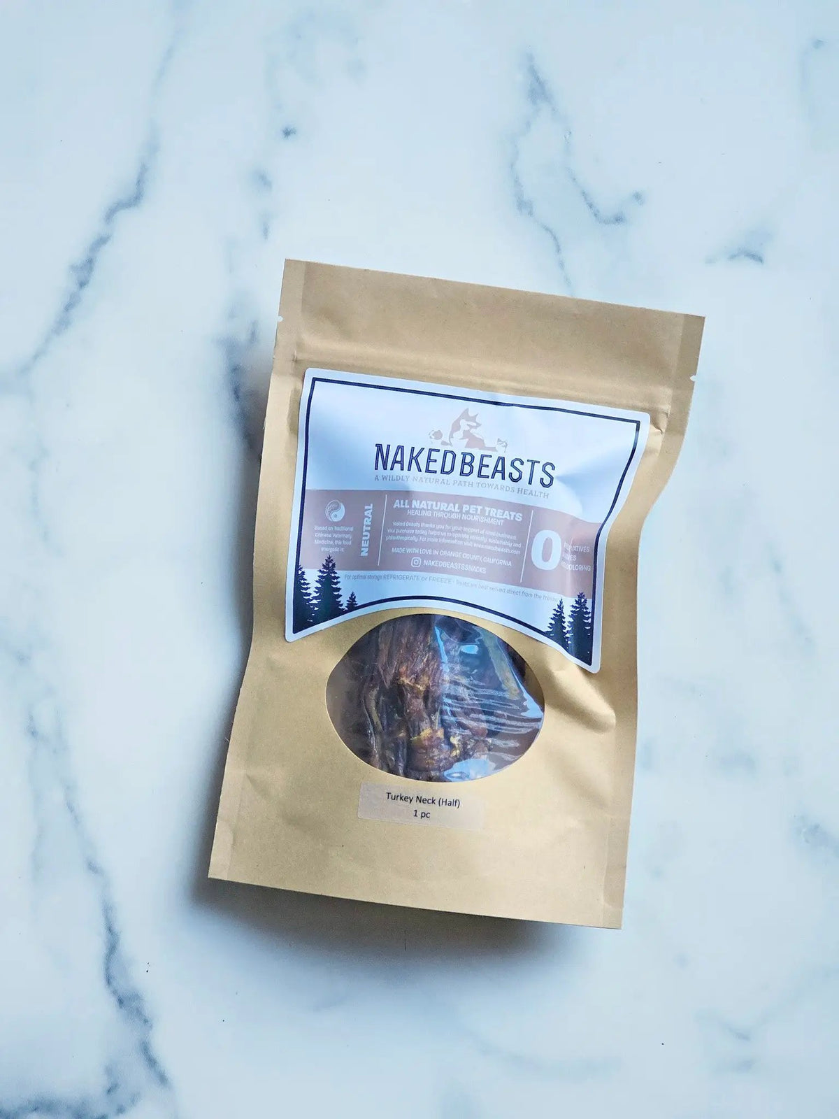 Turkey Neck by Naked Beasts in kraft brown bag with window, 1 pc