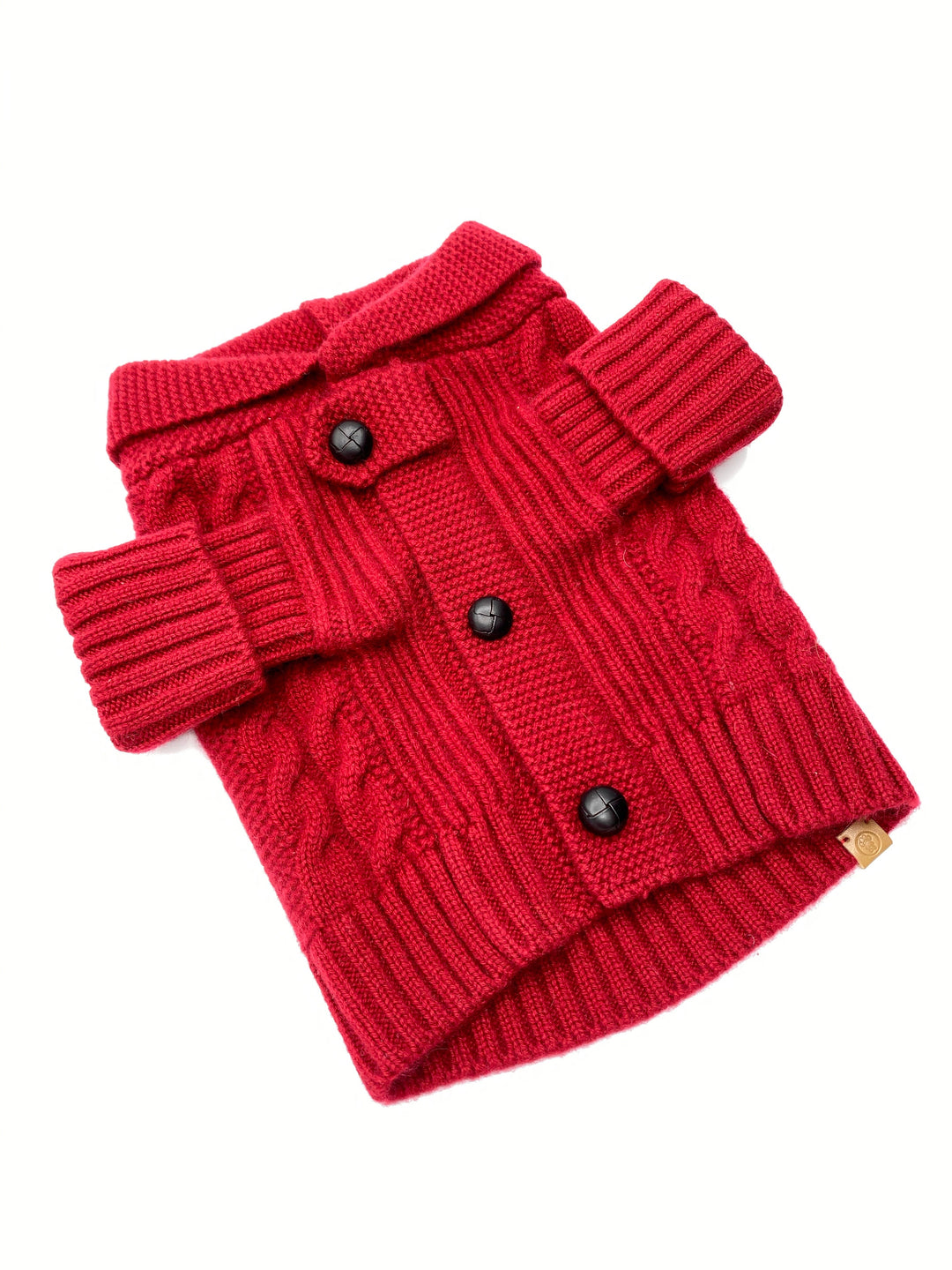 Bespoke Paws Brooklyn Cashmere Dog Cardigan, Garnet