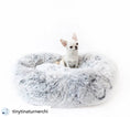 Bild in Galerie-Betrachter laden, Mr. Peanut's 23-inch OrthoPlush pet bed, gray two-tone donut style.
