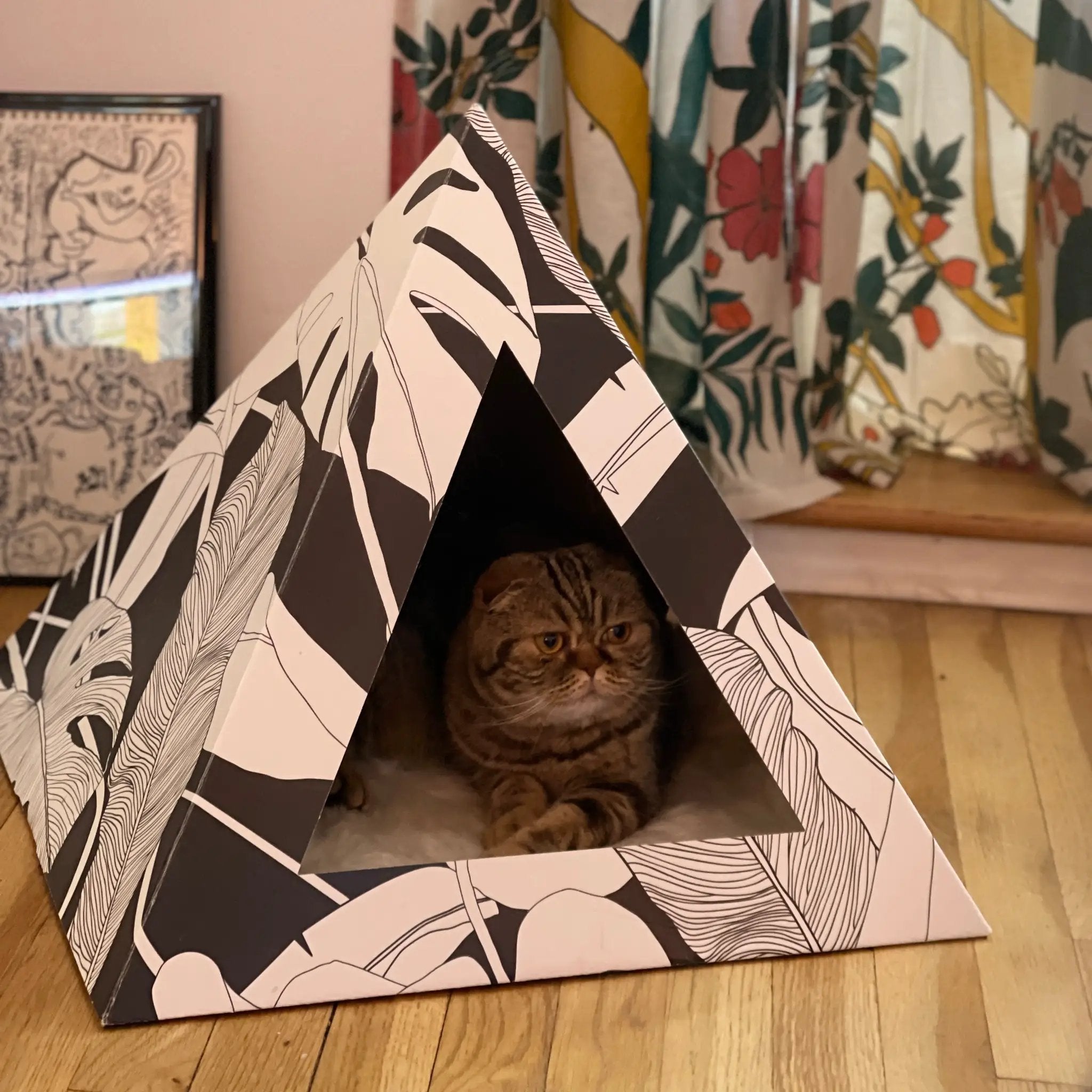Kitty Kardboard Dark Paradise Cardboard Cat Pyramid Super Sleek Modern Artistic Decoration by KittyKardboard