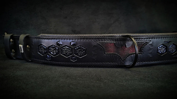 Bestia Batdog leather dog collar
