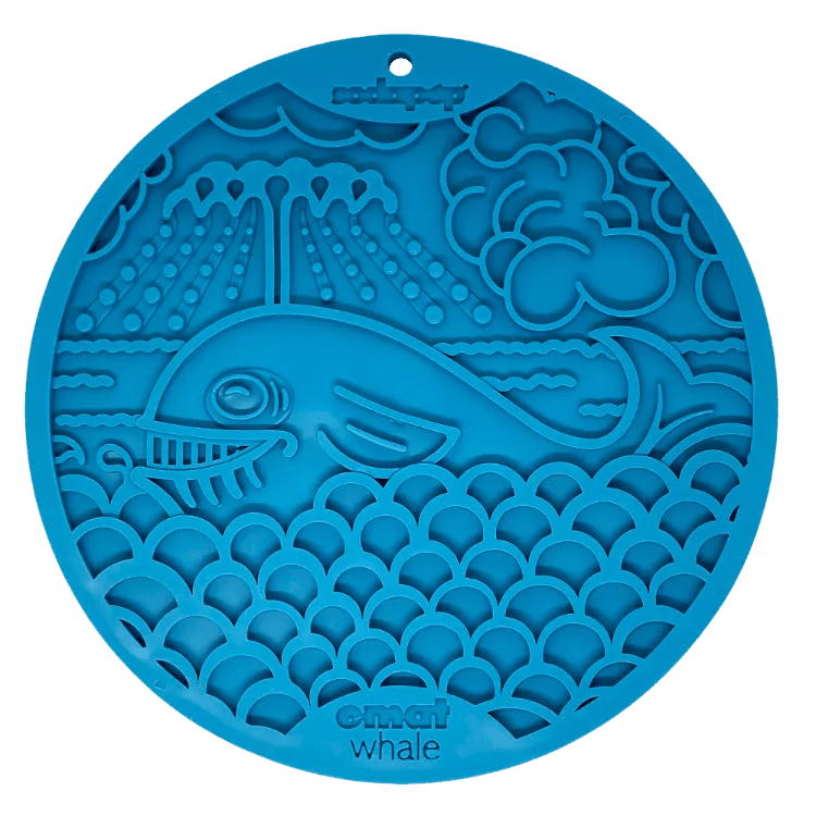 SodaPup Whale TPE lick mat in blue