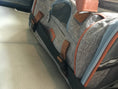Load image into Gallery viewer, Mr. Peanut's Gold Series Big Apple XL Expandable Pet Carrier V3.0; grey fabric with brown leather accents and mesh vent
