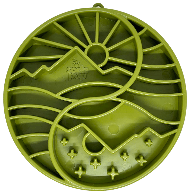 SodaPup Sun And Moon ETray Shallow Slow Feeder Dog Bowl 8 Inch Diameter USA Made by SodaPup/True Dogs, LLC