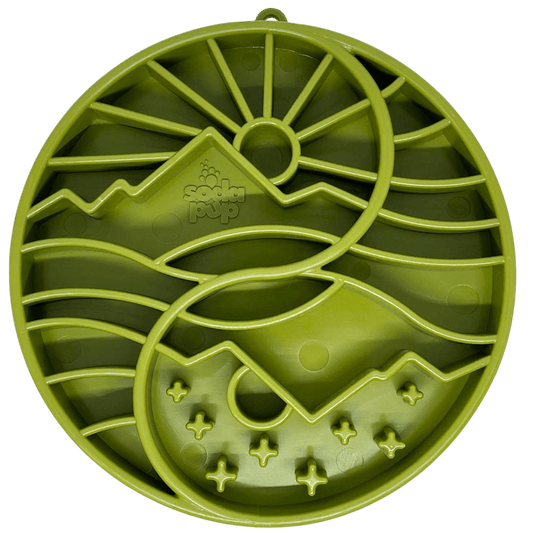 SodaPup Sun And Moon ETray Shallow Slow Feeder Dog Bowl 8 Inch Diameter USA Made by SodaPup/True Dogs, LLC