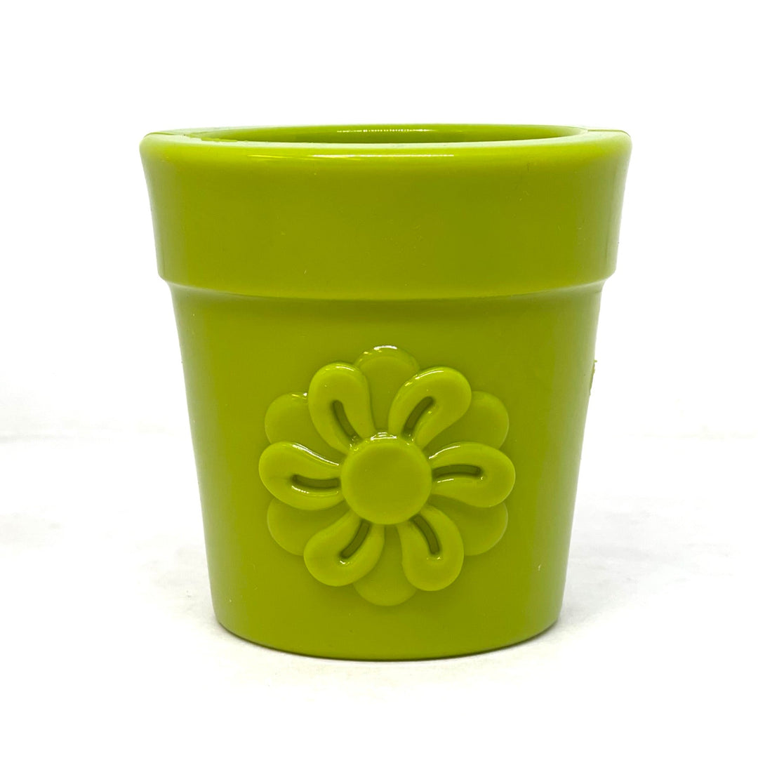 SodaPup Flower Pot rubber eCup dog treat dispenser in green, view 16