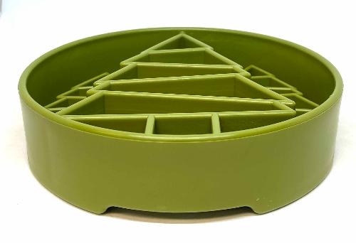 SodaPup Pine Tree TPE slow feeder dog bowl in green, view 7