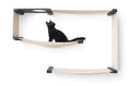 Load image into Gallery viewer, Cat Maze Wall 3-Tier Cat Tree Condo by Catastrophic Creations; beige fabric hammock on wood frame
