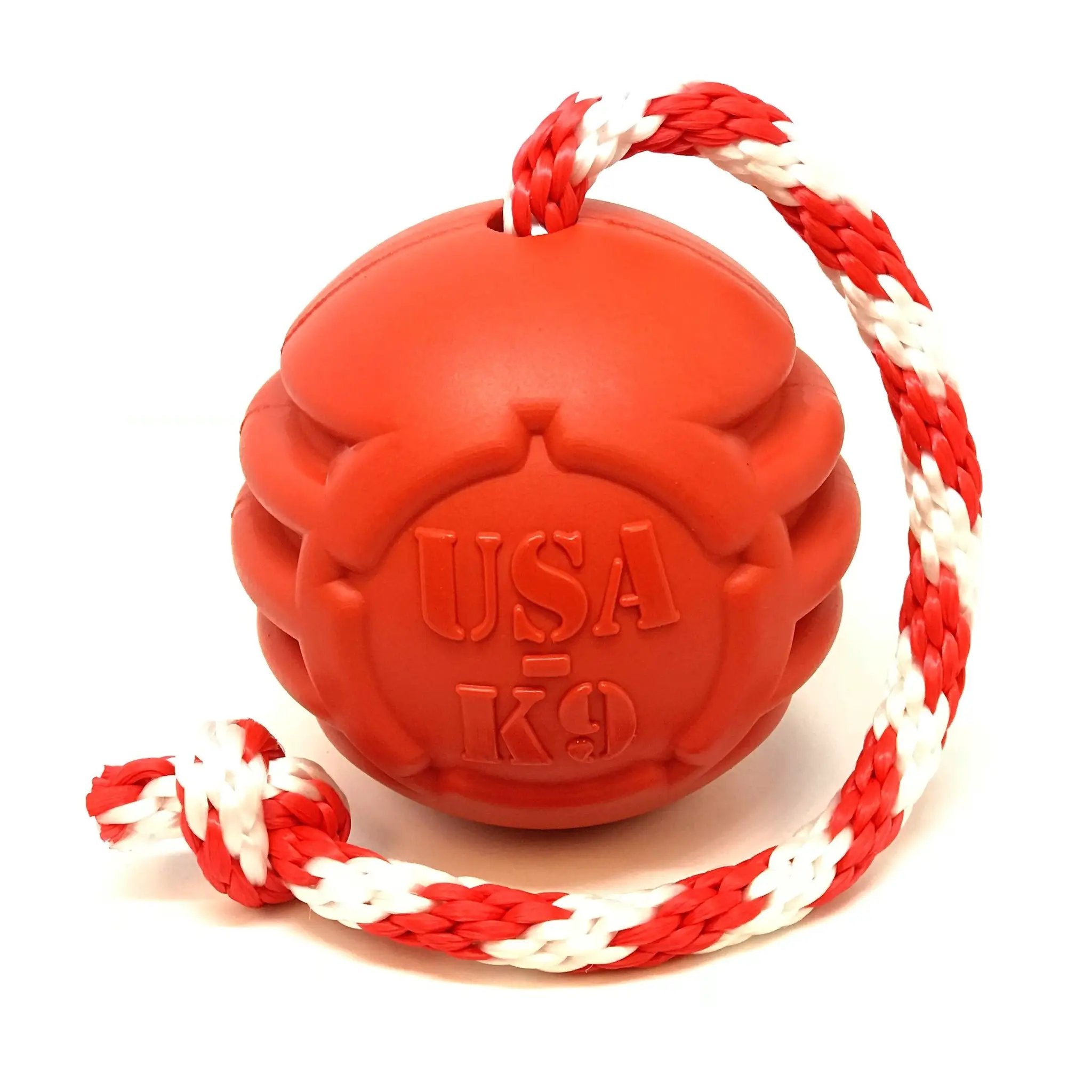 USA-K9 Stars And Stripes Red Rubber Dog Toy For Handlers Ultradurable Natural Rubber Made In Usa by SodaPup/True Dogs, LLC