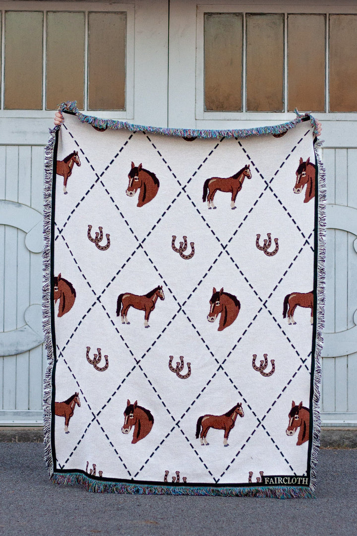 Faircloth Giddy Up Horse Cotton Throw Blanket