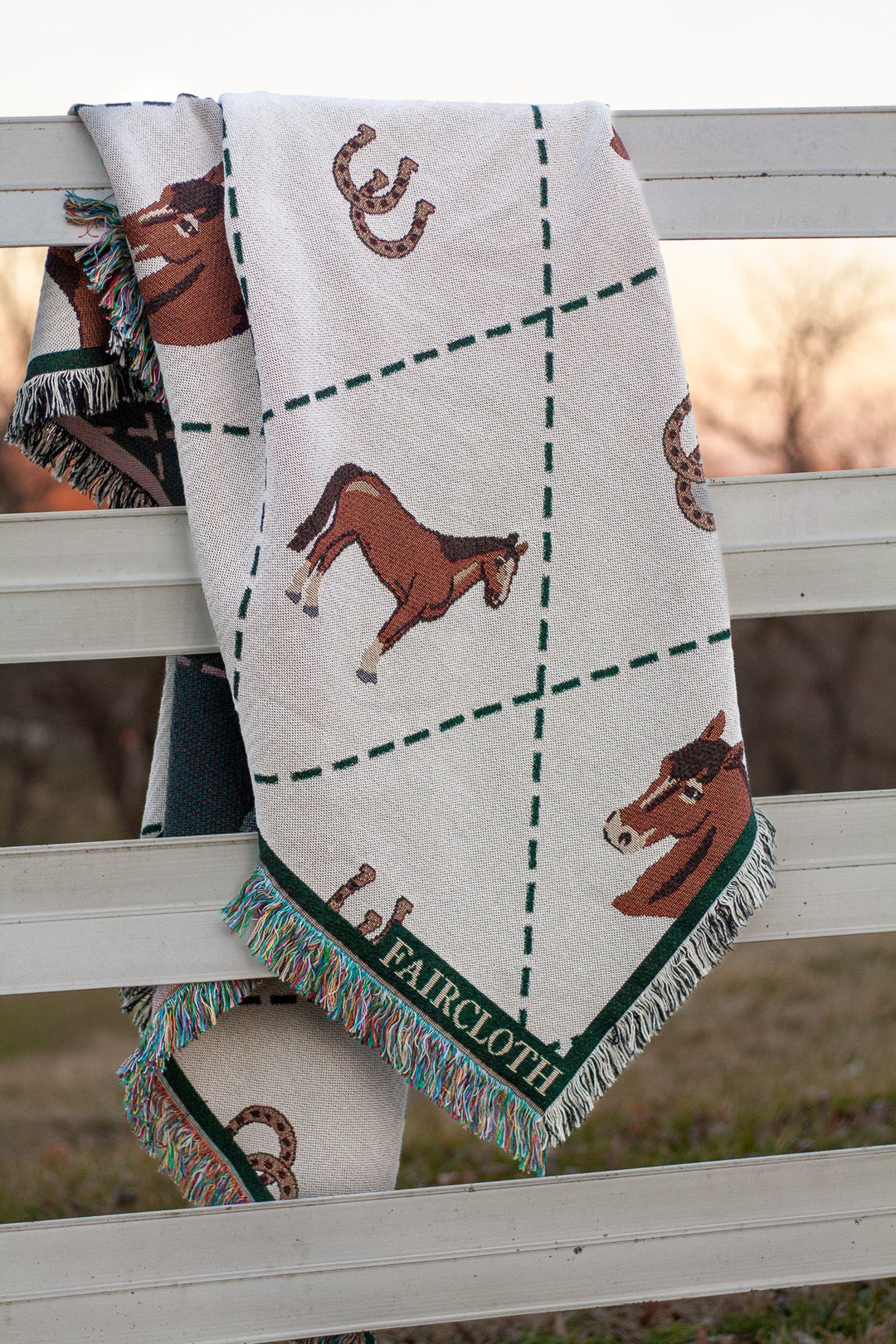 Faircloth Giddy Up Horse Cotton Throw Blanket