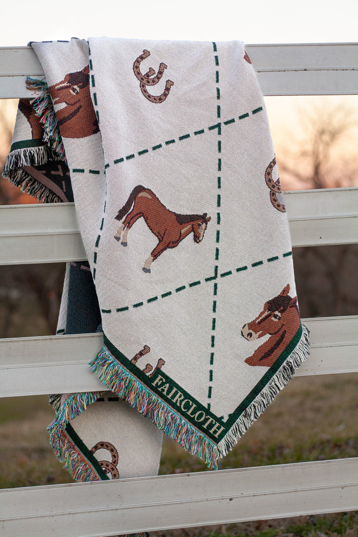 Faircloth Giddy Up Horse Cotton Throw Blanket