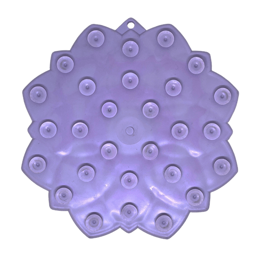 Mandala Softie eTray Slow Feeder Dog Bowl with suction cups for dogs and puppies in purple color.