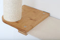 Load image into Gallery viewer, The Bunker cat condo with natural sisal rope post on a wooden base
