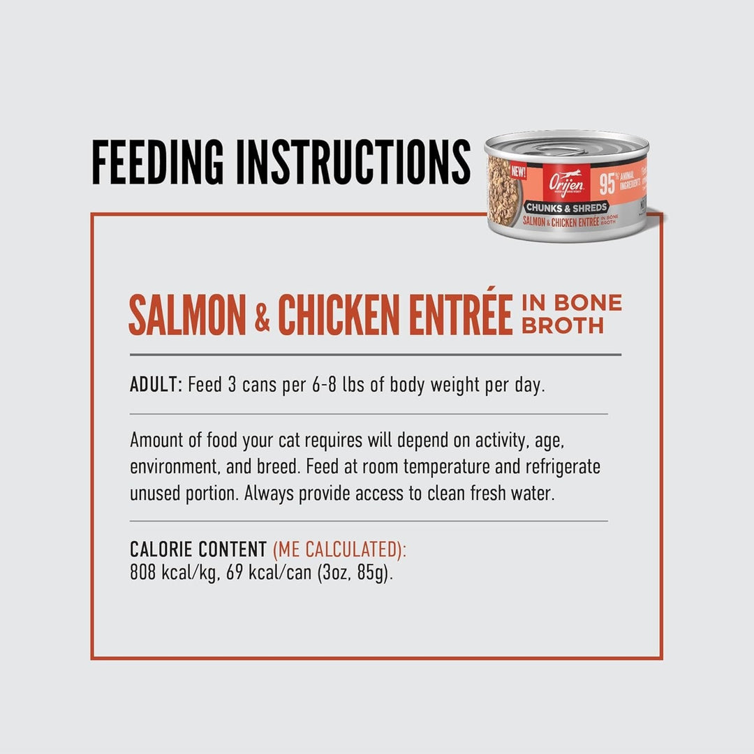 ORIJEN Salmon and Chicken supplied adult feeding graphic