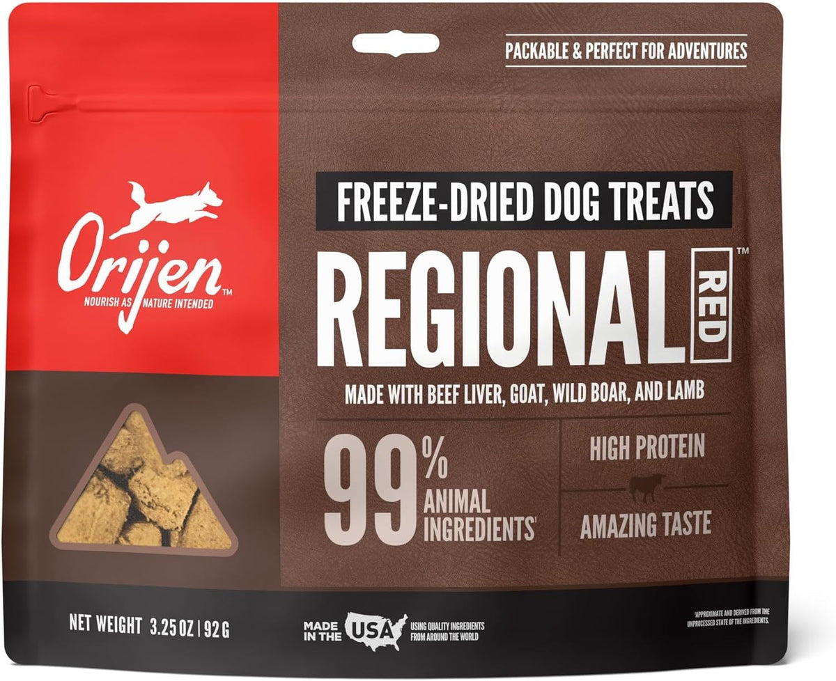 ORIJEN Regional Red freeze-dried dog treats pouch front