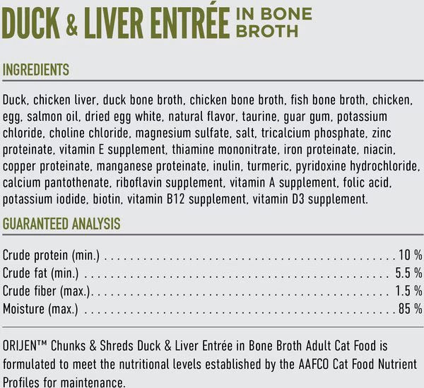 ORIJEN Duck and Liver earlier supplier ingredient graphic