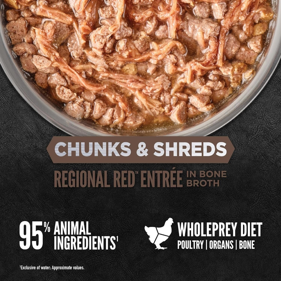 ORIJEN Regional Red wet cat food texture and recipe graphic