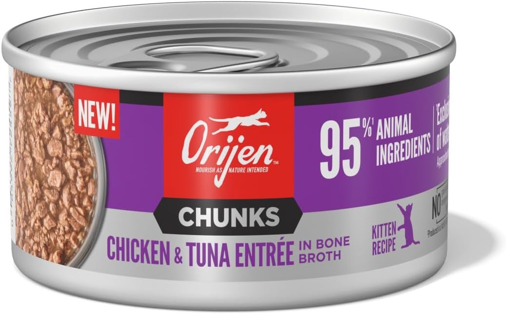 ORIJEN Chicken and Tuna Chunks kitten food can front