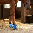 Bild in Galerie-Betrachter laden, Jeffers Expression No-Turn Bell Boots for Horses, pair, blue tie-dye nylon with black trim
